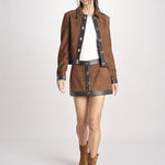 minigonna con chiusura in ottone 12094-16 TOBACCO retrofete 