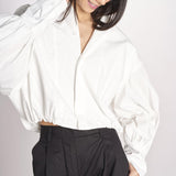 camicia con maniche a sbuffo DIANA 4007 T0165 COT WHITE T0001 the latest 