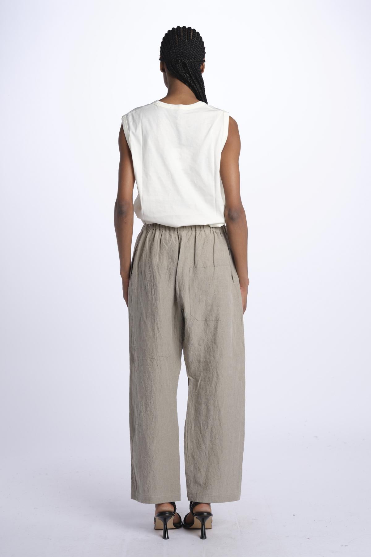 Pantaloni lino con elastico PILAR NATURA sofie d'hoore 