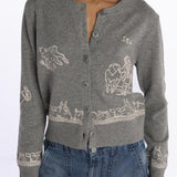 EDIN farm emb cardigan E047 GREY sea ny 