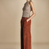 pantalone dritto in fustagno OLIMPIA RUSSETED true avenue 