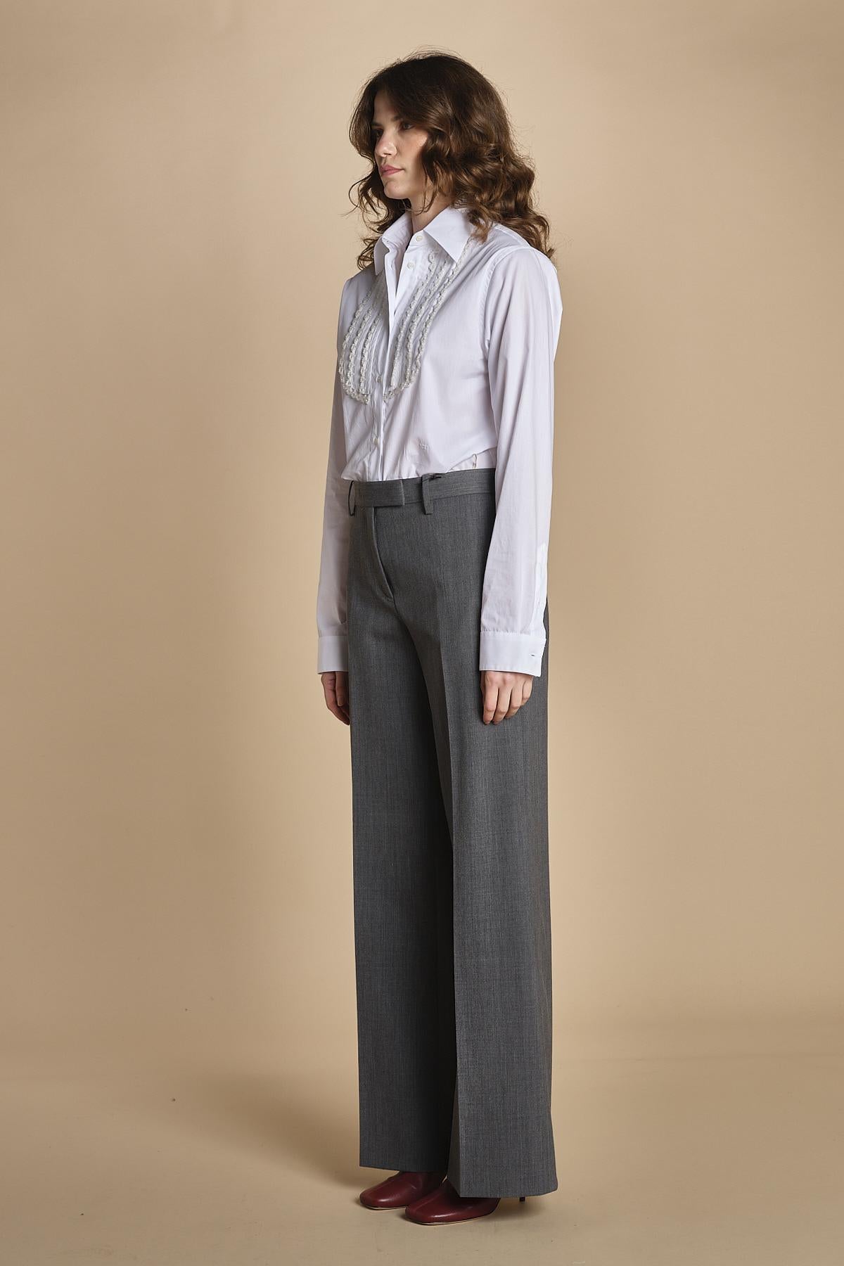pantalone in tela lana B031-3047-8737 GRIGIO n21 