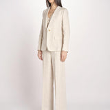 giacca in lino ad un bottone NALUT 2615041072600 023 ECRU weekend maxmara 