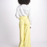 pantalone 4 tasche in misto lino SERENA XML01 196 BANANA ps don't forget me 
