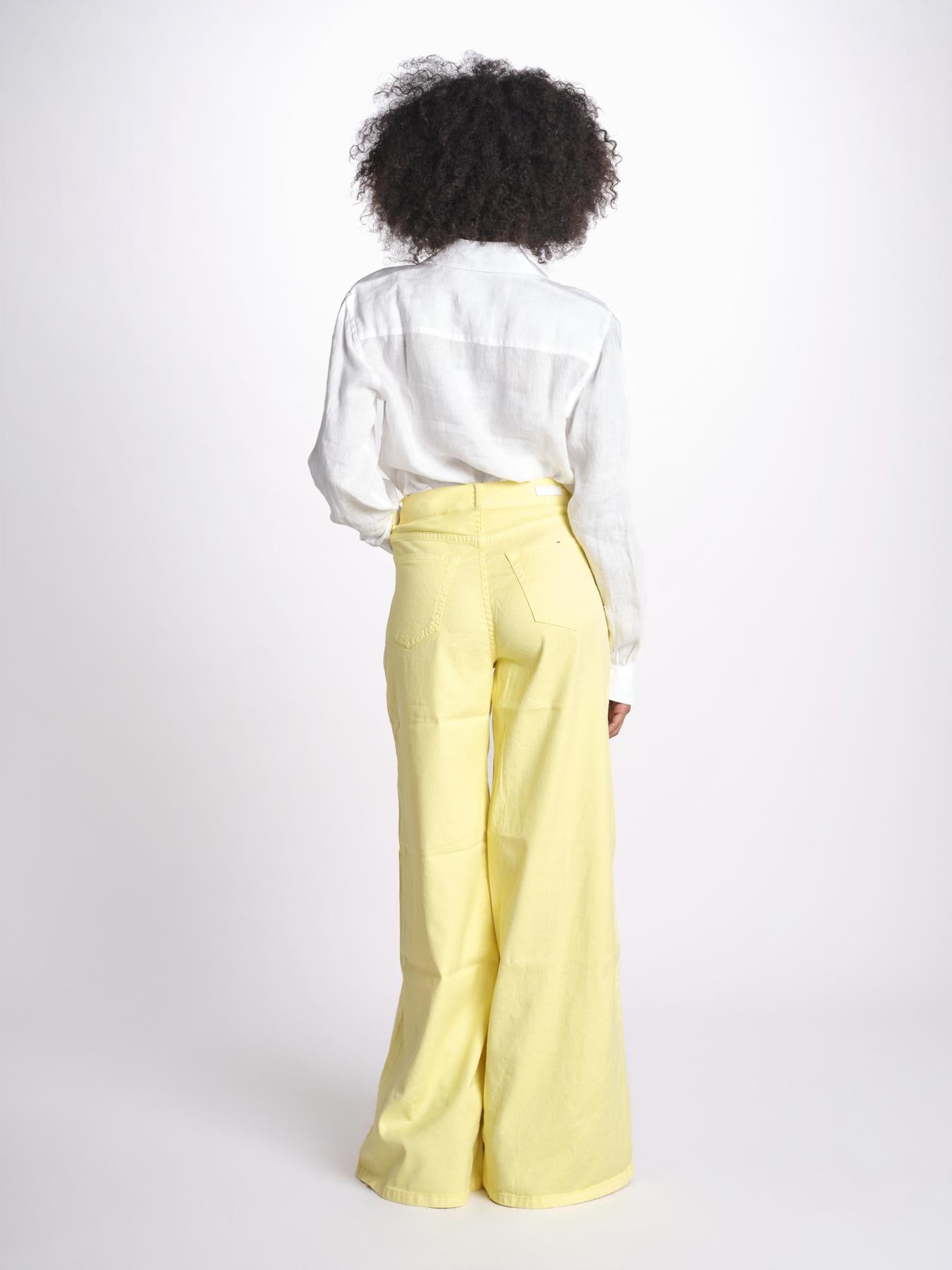 pantalone 4 tasche in misto lino SERENA XML01 196 BANANA ps don't forget me 