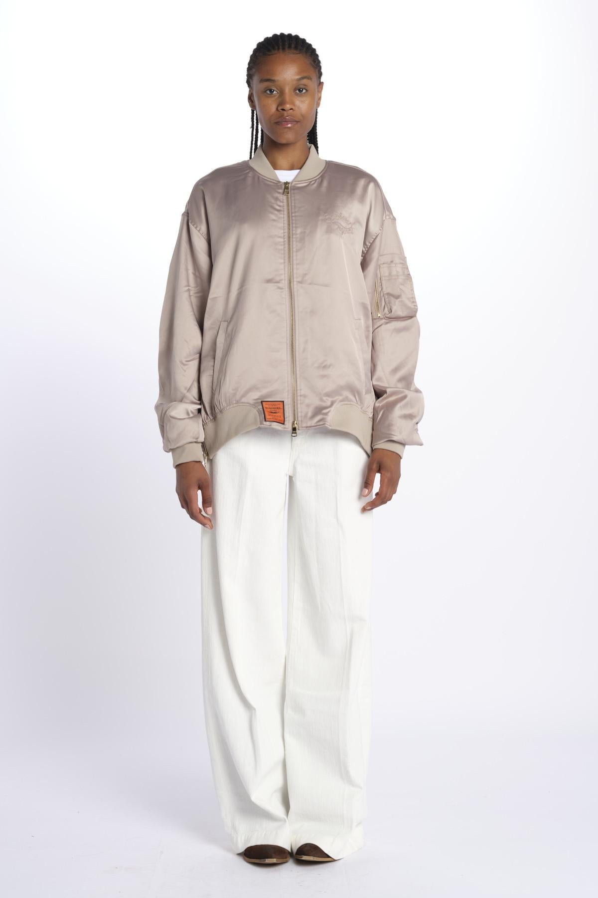 BALLERINA raso elegante BALLERINA TAUPE bombers original 