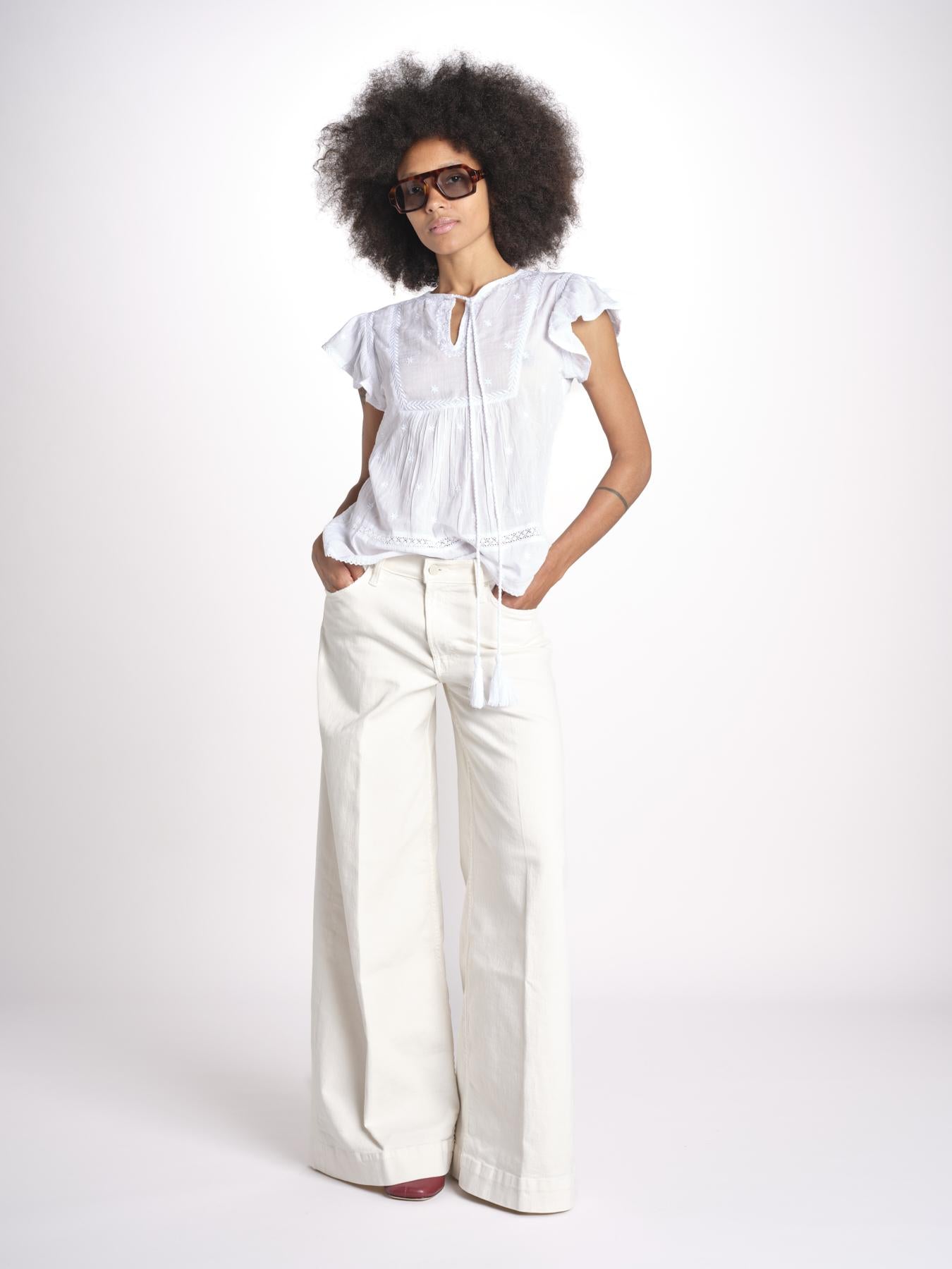 camicia con plastron e stelline NAVY 747302 WHITE mabe 