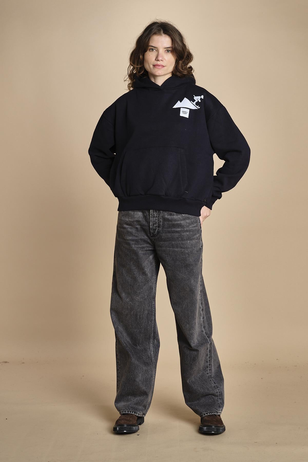 felpa con cappuccio ICE ICE NAVY ZERMATT apres surf 