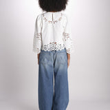 camicia con ricami THE PICNIC TOP T1460992 CREAM the GREAT 