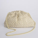 GAME clutch pochette intrecciata GAME CLUTCH SATIN GOLD maria la rosa 