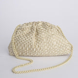 GAME clutch pochette intrecciata GAME CLUTCH SATIN GOLD maria la rosa 