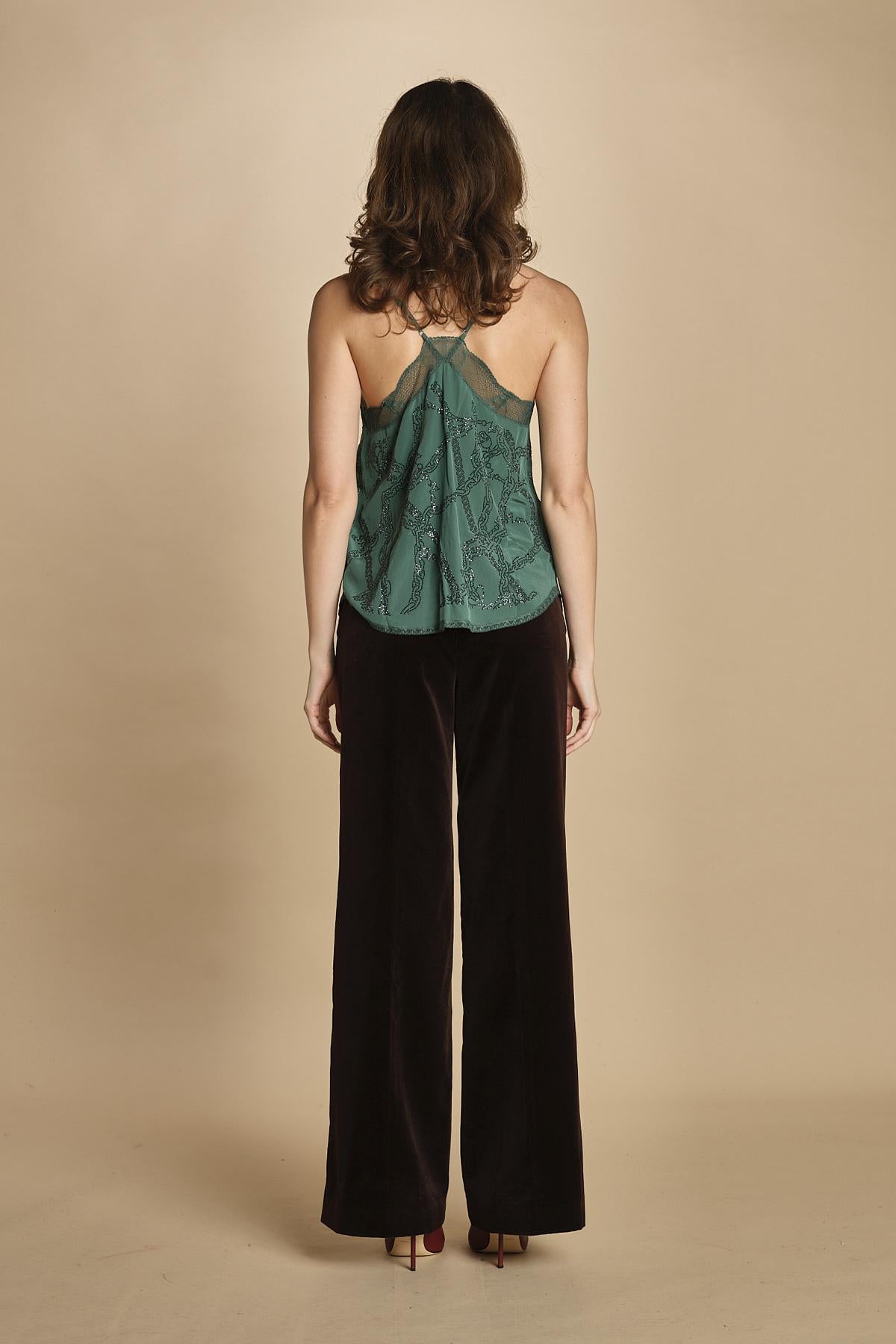 top con spalline sottili e strass. WWCR01310 EMERALD zadig & voltaire 