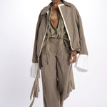 Bomber reversibile ecopelle e galles di cotone BOMBER TRENCH VEGANLEATHER jejia 