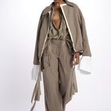 Bomber reversibile ecopelle e galles di cotone BOMBER TRENCH VEGANLEATHER jejia 