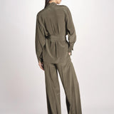 camicia in seta con tasche e fascia JF009656 PALM LEAF 2308 joseph 
