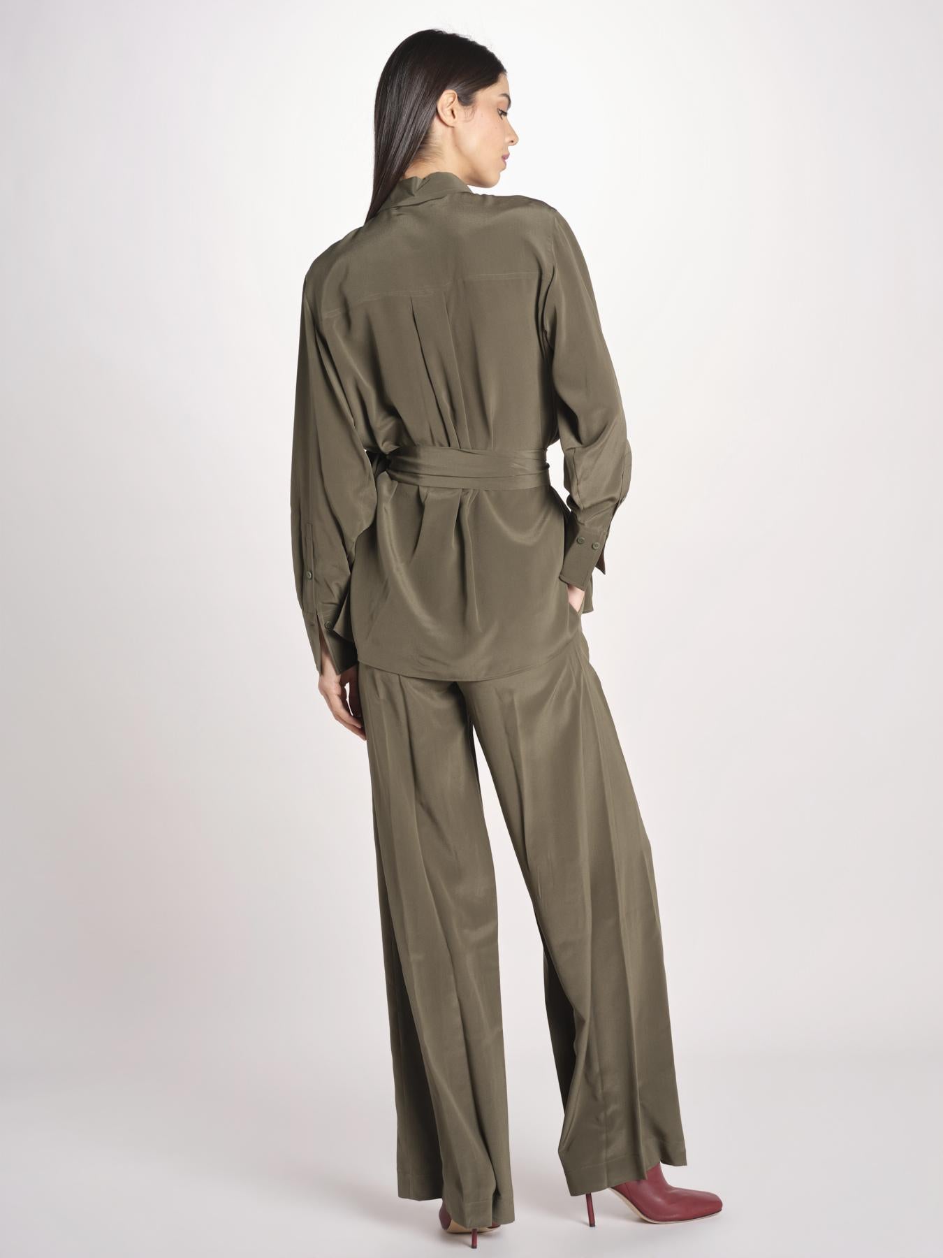 camicia in seta con tasche e fascia JF009656 PALM LEAF 2308 joseph 