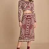 gonna jaquard con fiori PINEAPPLE LOVE 351825 OFF WHITE farm rio 