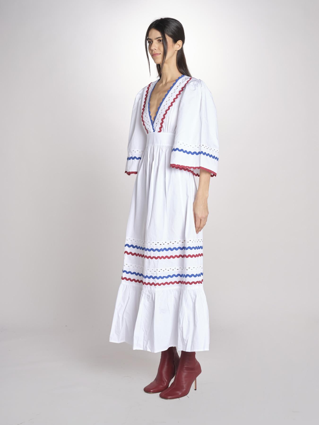 Abito con passamaneria RITA LONG DRESS RITA1BLO WHITE2 antik batik 