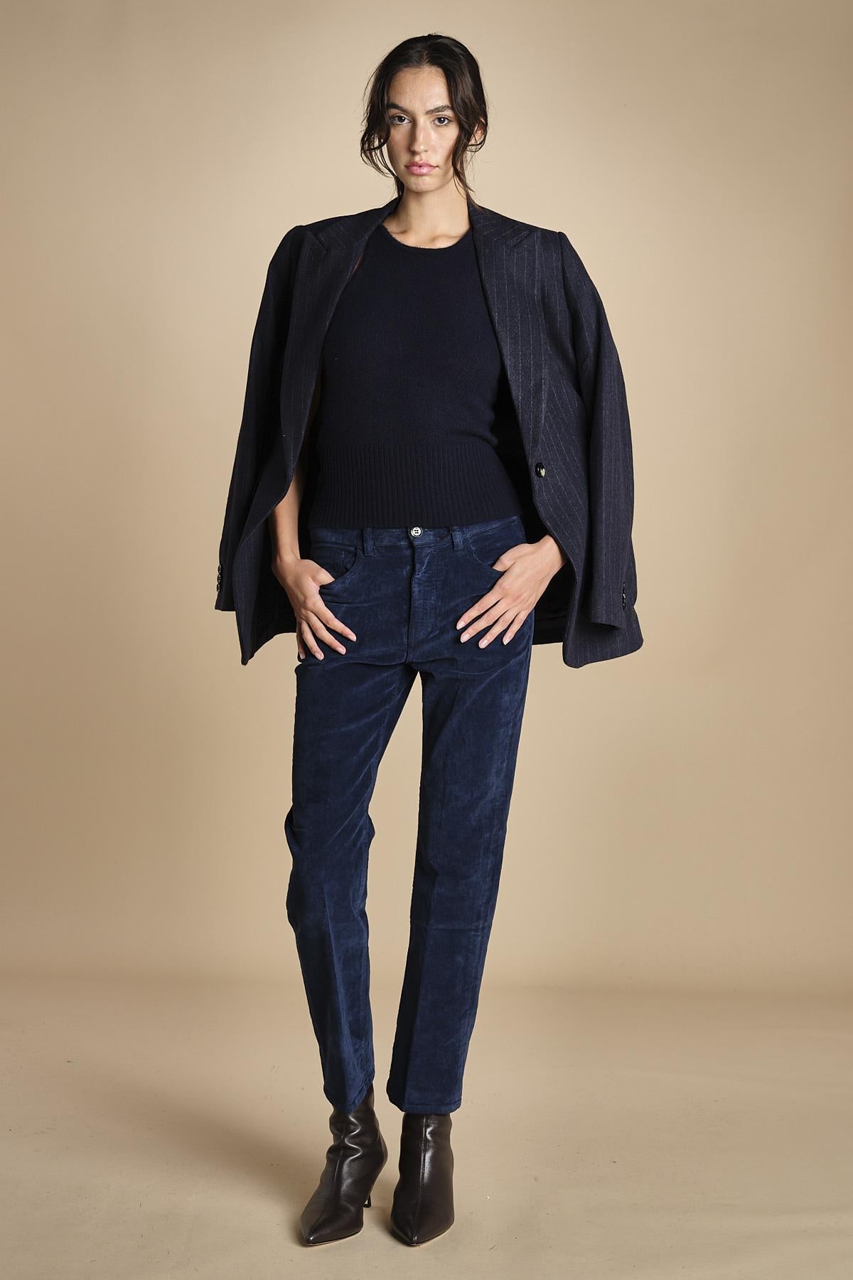 denim skinny cropped LINDY NAVYBLU true avenue 