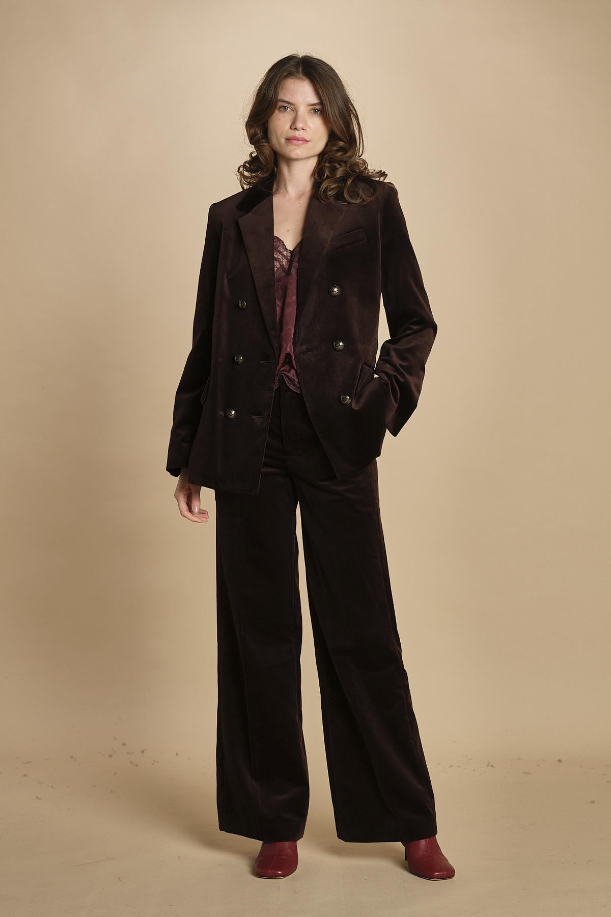 blazer doppiopetto. WWBL01943 DARK CHOCOLATE 213 zadig & voltaire 