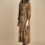 abito midi in etno lurex PIERTA OCRE ba&sh 