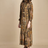 abito midi in etno lurex PIERTA OCRE ba&sh 