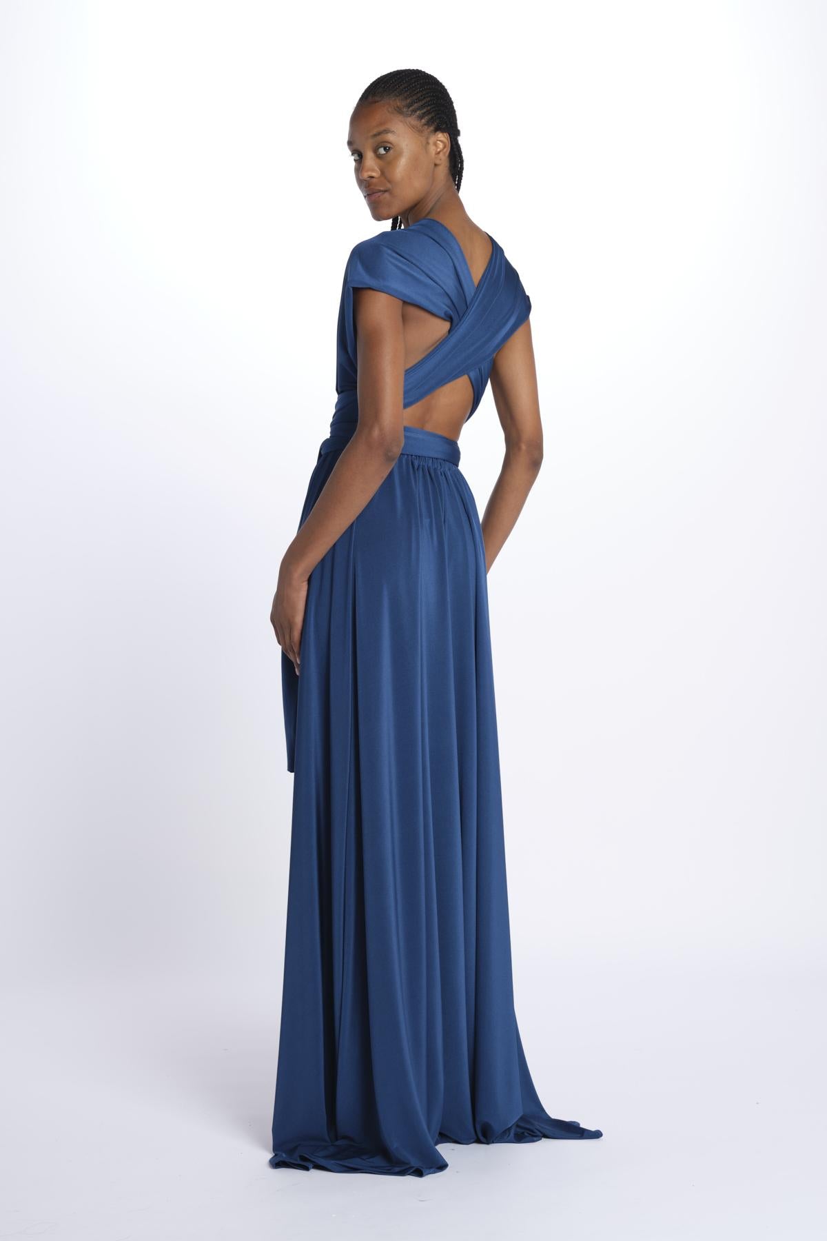 ALLUIM DRESS abito lungo ALLIUM DARK PETROL nash 