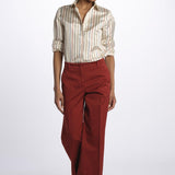 Pantalone MELODY D cropped cotone tinto capo MELODYD408801 48 quelledue 