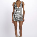 Mini abito JOLIE con paillettes JOLIE SILVER boheme couture 