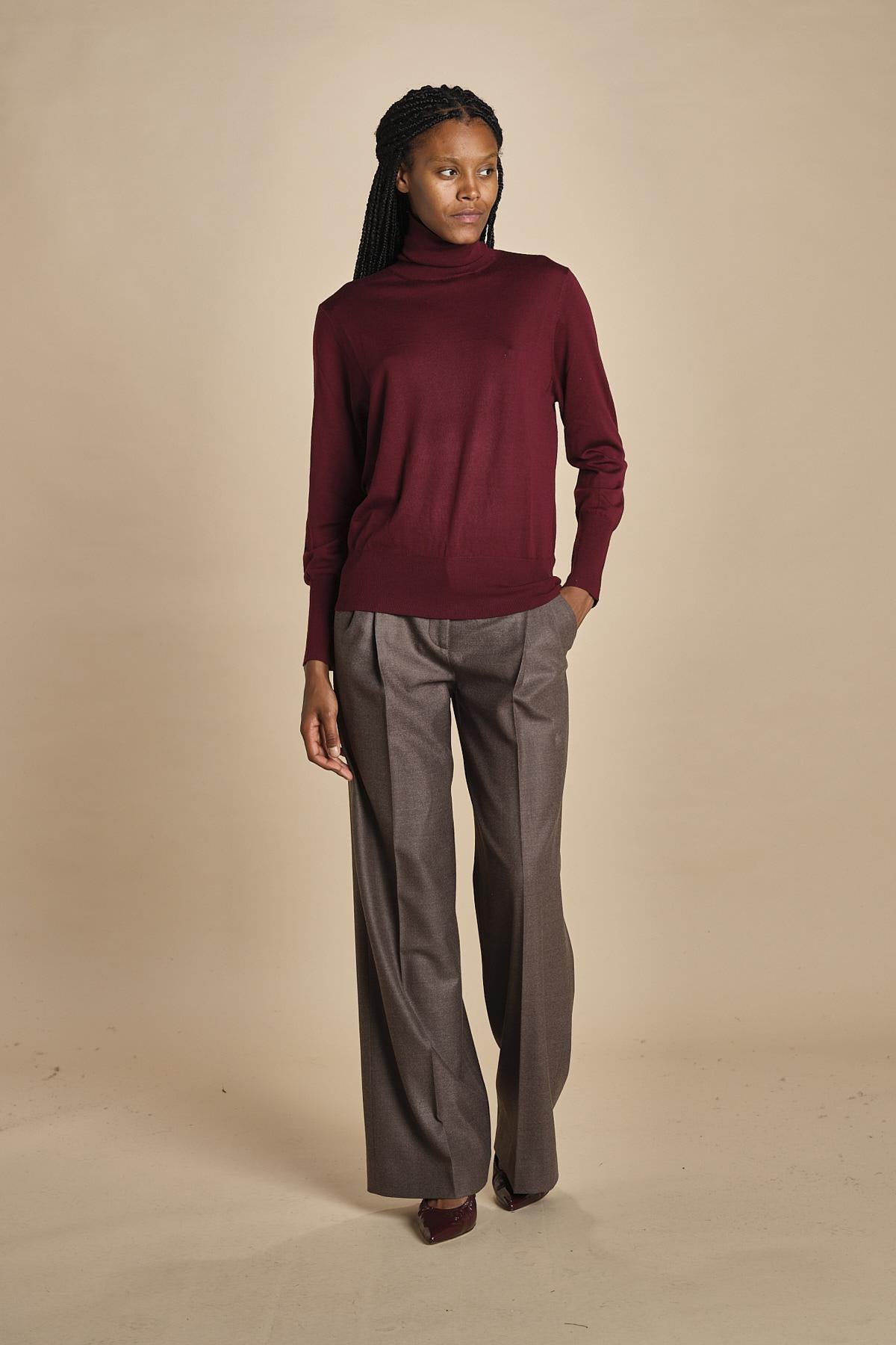 dolcevita over in lana merinos MIL LAU5 E14015 BORDEAUX milaura 