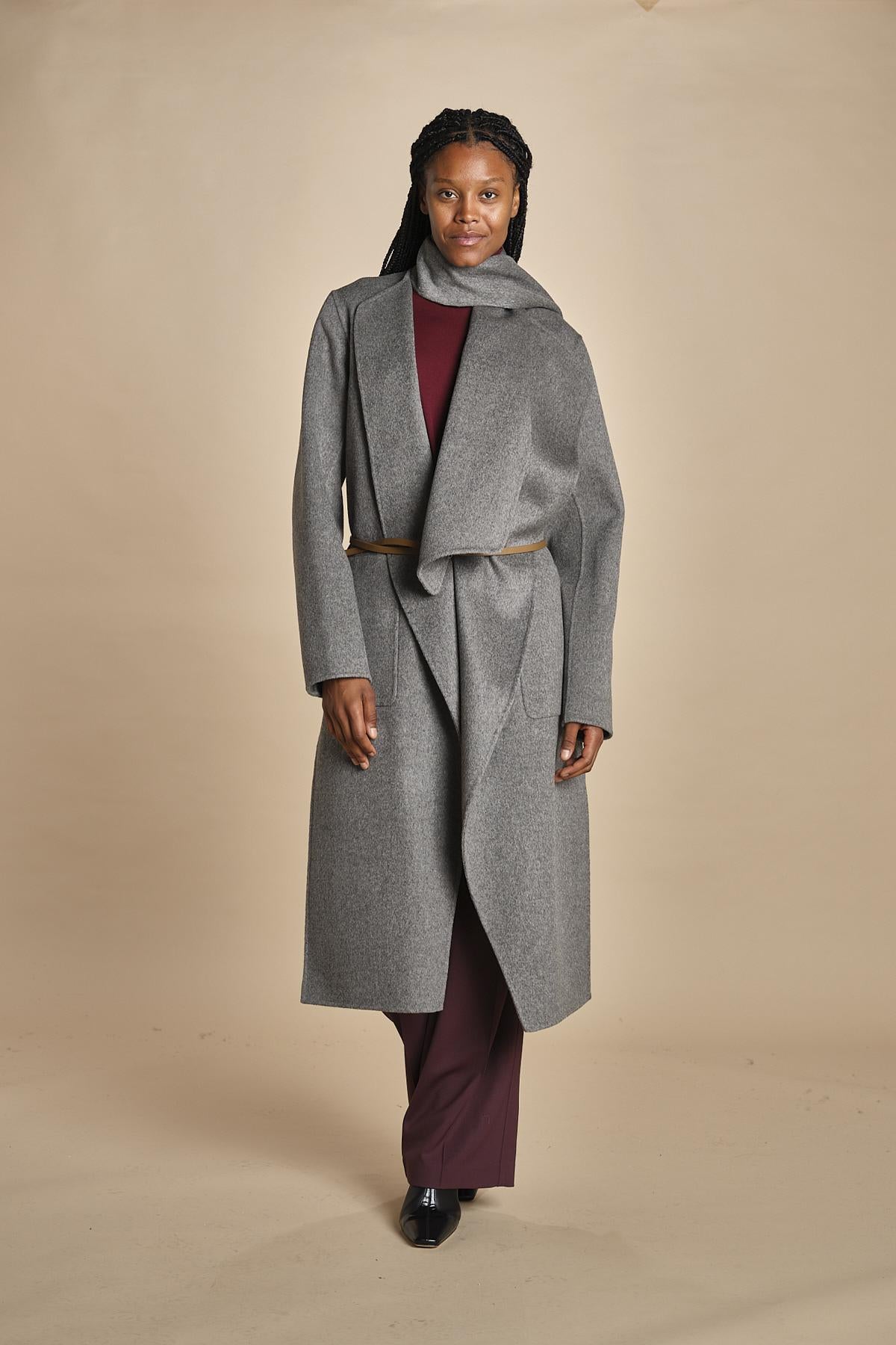 cappotto double con sciarpa VALERAN 3HVA36-V01001 GRIS CHINE vanessa bruno 