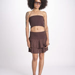 minigonna balze PANOLIBL CHOCOLAT laraethnics 