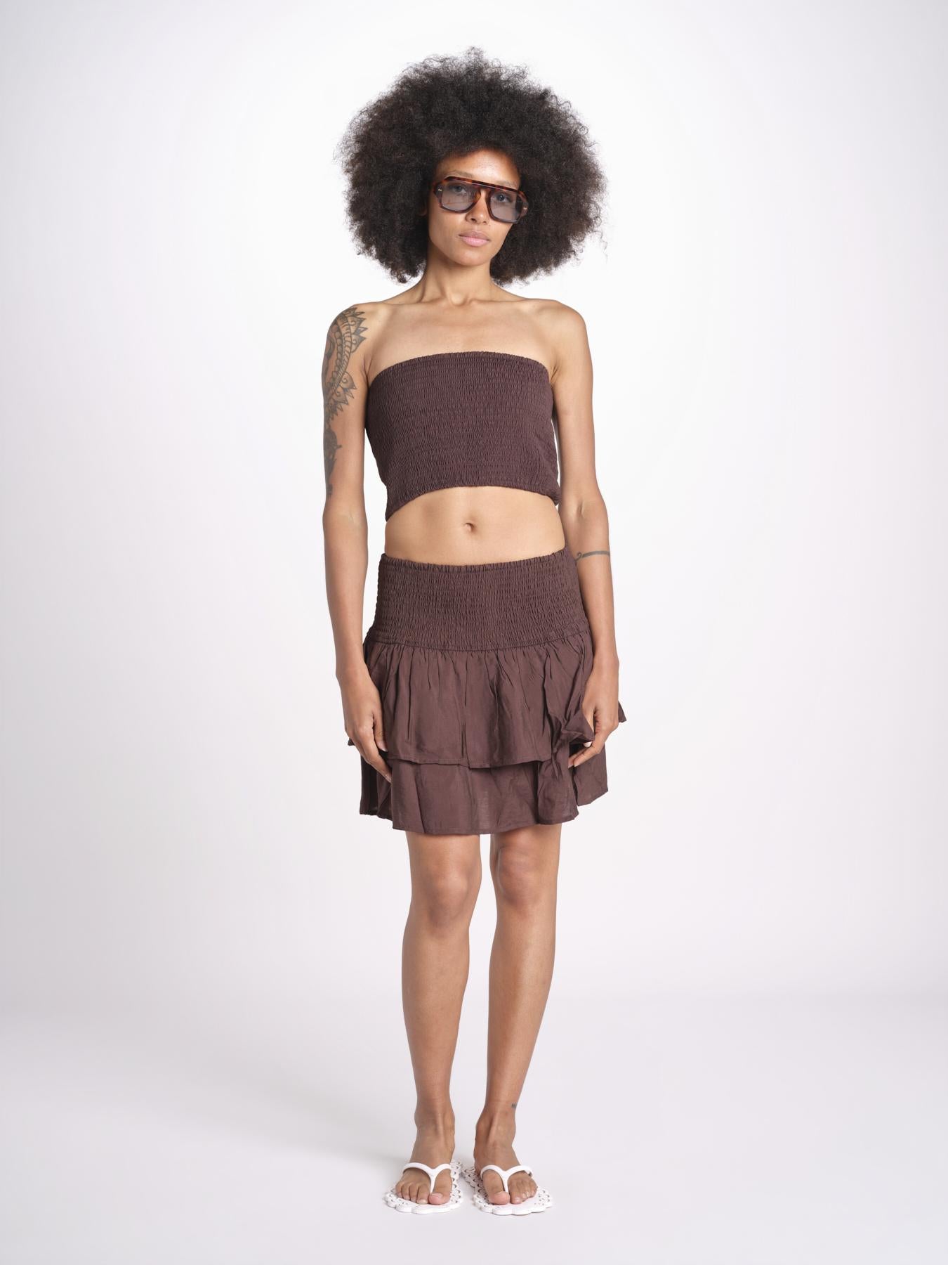 minigonna balze PANOLIBL CHOCOLAT laraethnics 