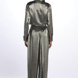 Pantalone seta lurex A18FP10 SILVER martin grant 