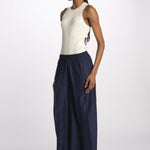 PALAZZO pantaloni in seta  by milaura. BE24252PANT NAVY benaras soleil 