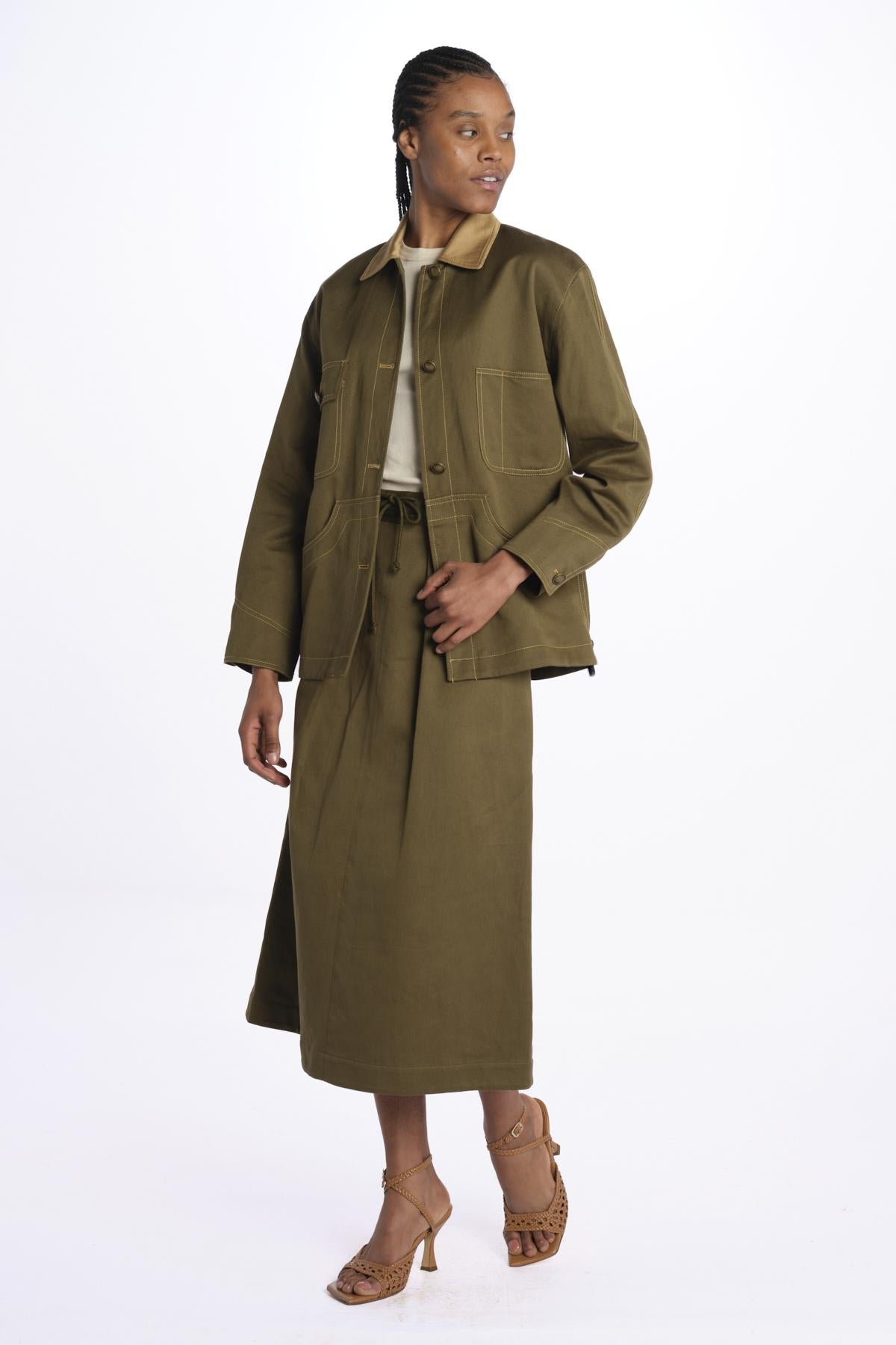 Gonna MAUDE con coulisse 14J518CO186 KHAKI ines de la fressange 