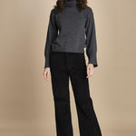 pantalone a zampa con taschine FAUVE WX BLACK fam 