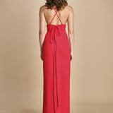 maxidress con spalline sottili incrociate MILLY RED solace 