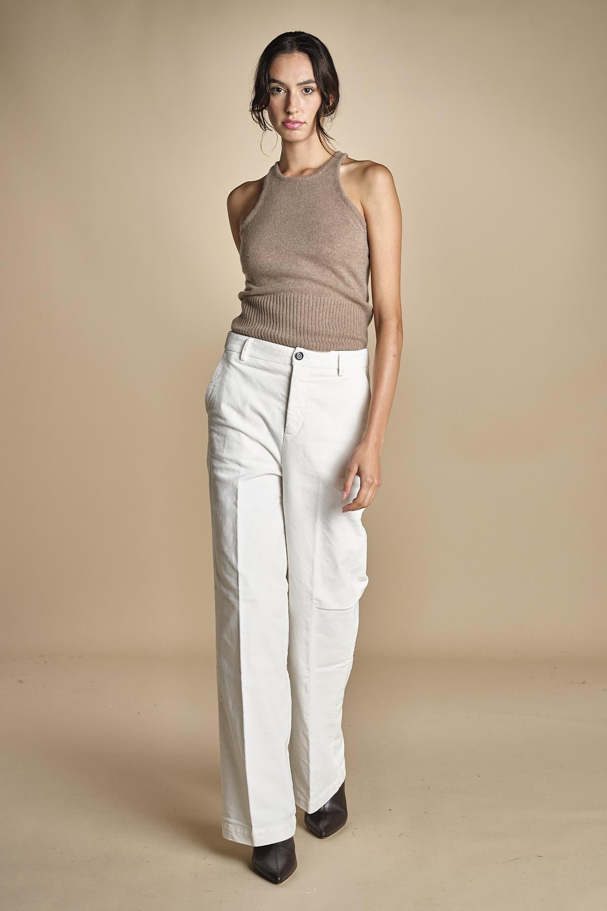 pantalone in fustagno OLIMPIA IVORY true avenue 