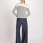 maglia girocollo, chiusa con bottoni sulla spalla QUADRO 2615361151600 011 BLU weekend maxmara 