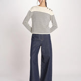 maglia girocollo, chiusa con bottoni sulla spalla QUADRO 2615361151600 011 BLU weekend maxmara 