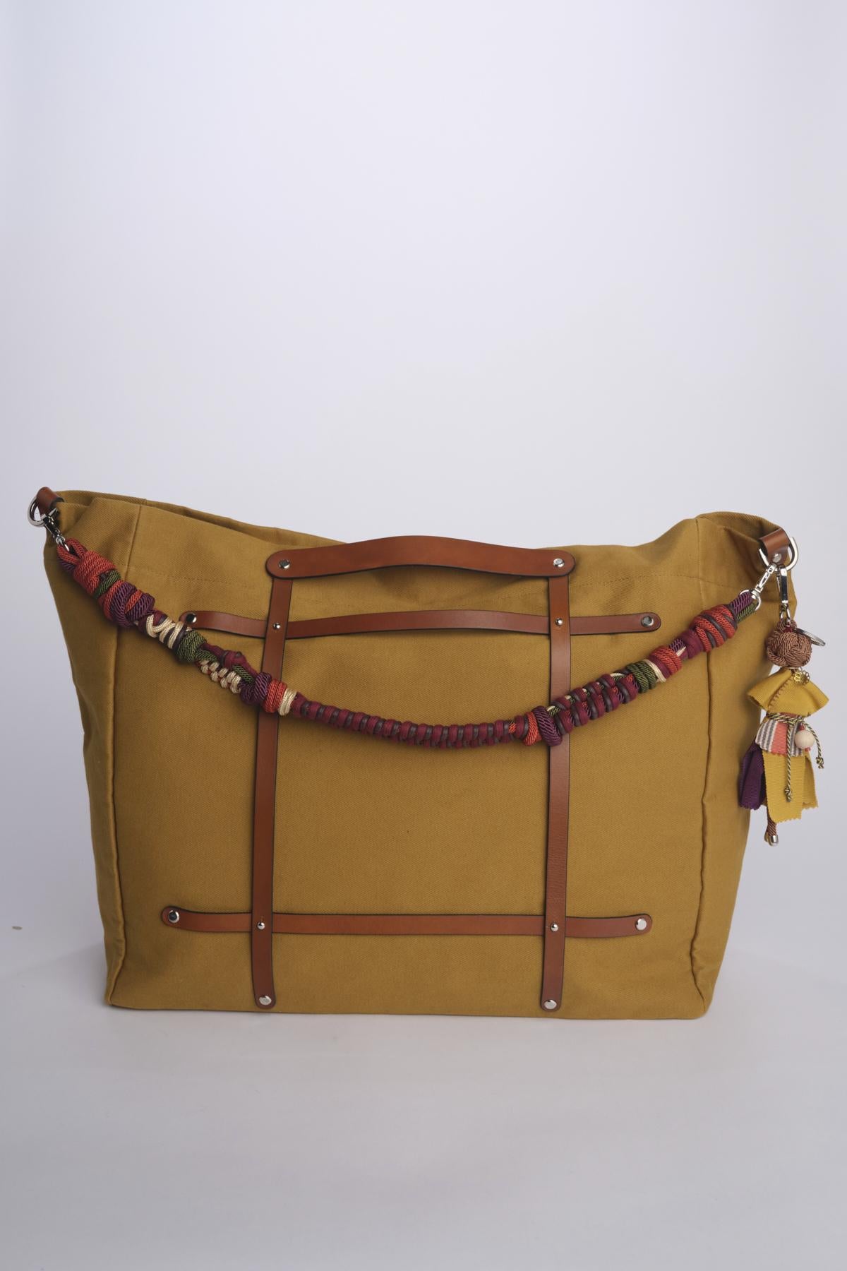CANDIDE+ALICE Bag tracolla grande + pelle CACOMUS MUSTARD my bob 