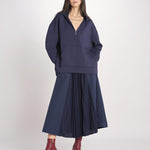 felpa lunga con cappuccio e collo a cratere regolabile RADURA 2615921011600 002 BLU weekend maxmara 