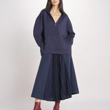 felpa lunga con cappuccio e collo a cratere regolabile RADURA 2615921011600 002 BLU weekend maxmara 