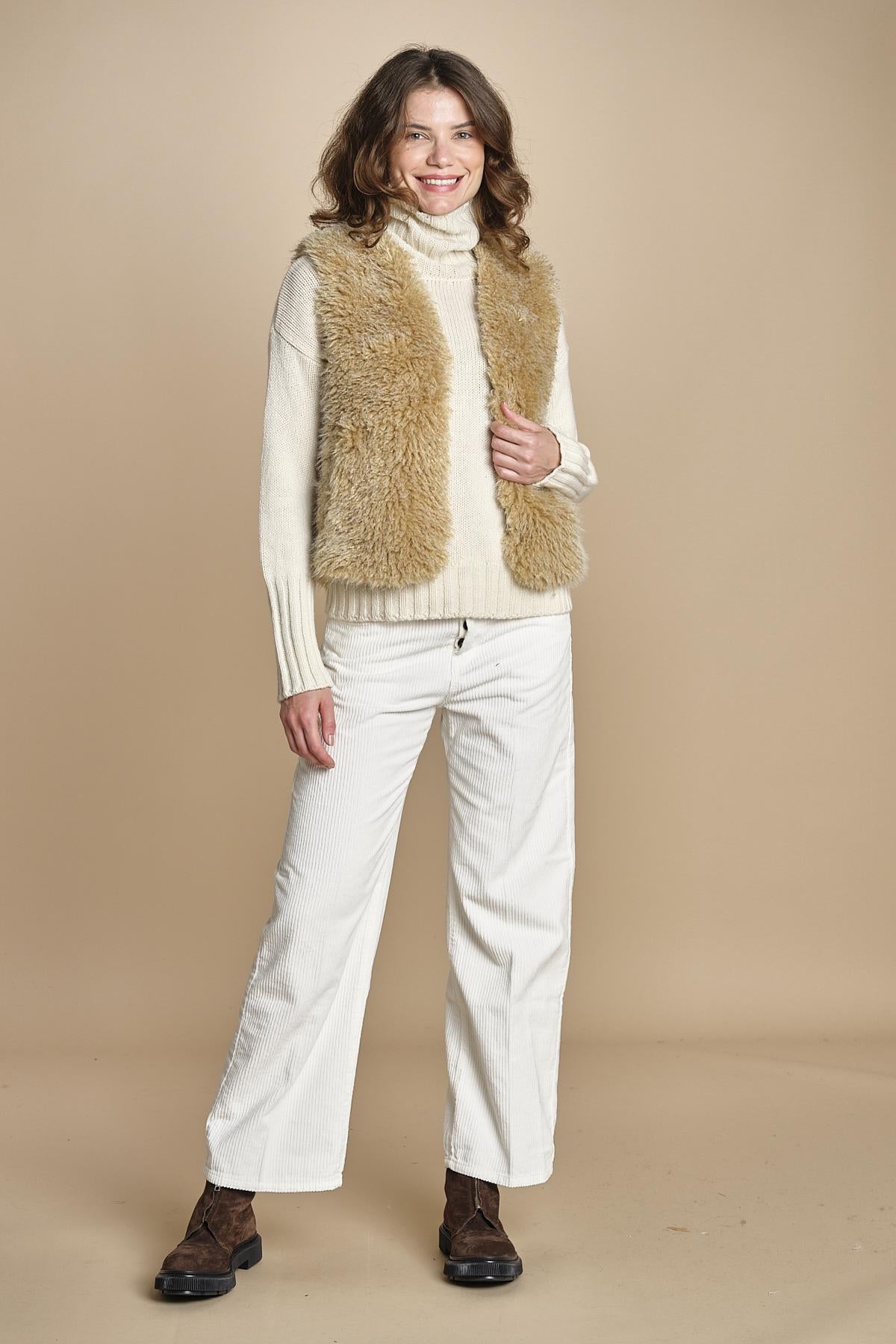 VOBBY gilet in ecopelliccia BEVR554 NATURAL hartford 
