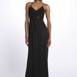 Abito crochet+raso 142401 BLACK lvir 