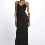 Abito crochet+raso 142401 BLACK lvir 