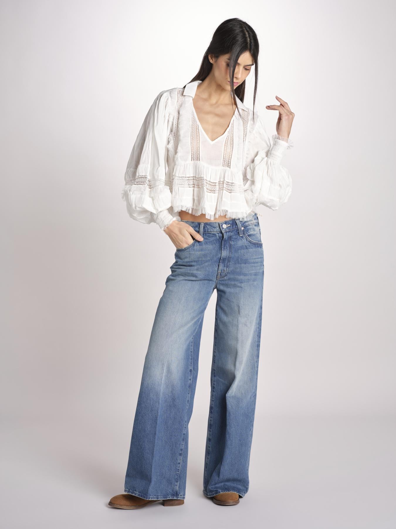 camicia over con pizzo MELODY WHITE mes demoiselles 