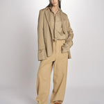 camicia in canvas sfrangiata BABY MJD160_ATEX44 BEIGE jejia 