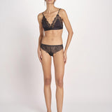 reggiseno triangolo in satin con pizzo LOVE LACE L1001005 BLACK 900 love stories 